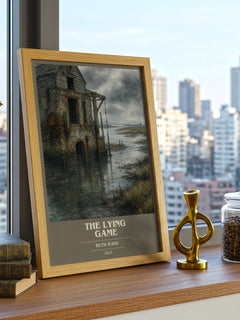 The Lying Game book cover print framed by window – literary home decor