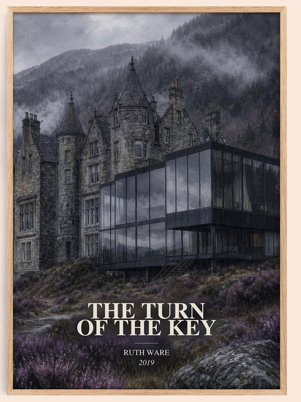 The Turn of the Key watercolour book poster by Ruth Ware – framed literary art print