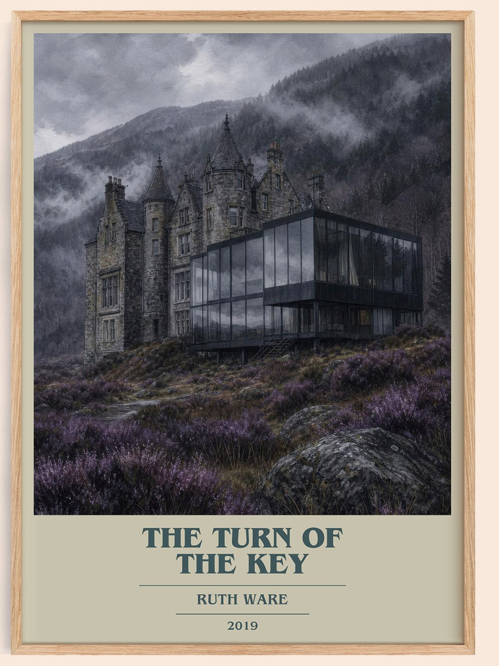 The Turn of the Key book cover book poster by Ruth Ware – framed literary art print