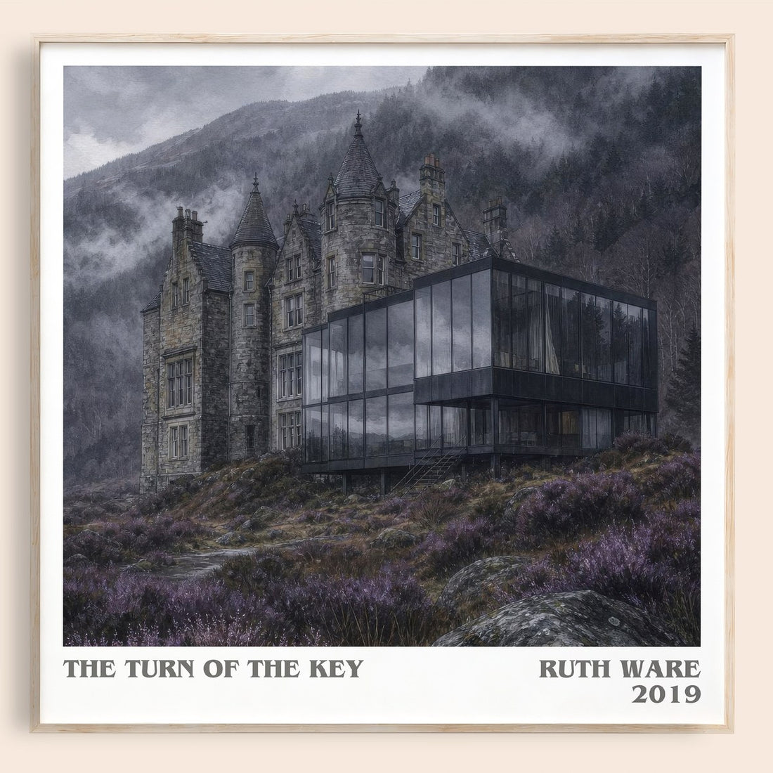 The Turn of the Key literary book poster by Ruth Ware – framed literary art print
