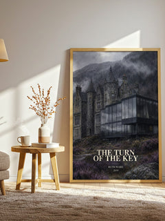The Turn of the Key watercolour print in frame leaning in hallway – thriller wall art