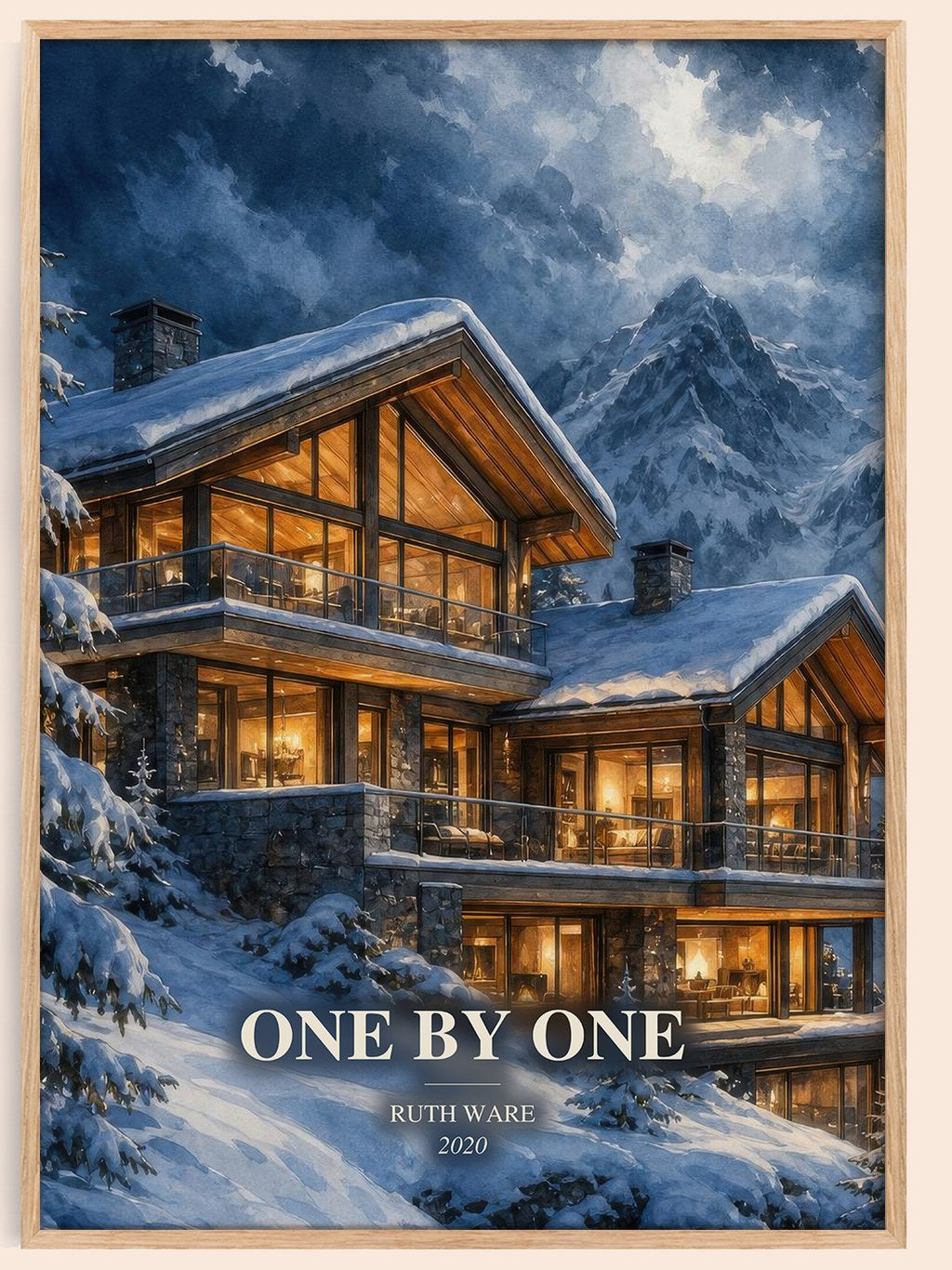 One by One watercolour book poster by Ruth Ware – framed literary art print