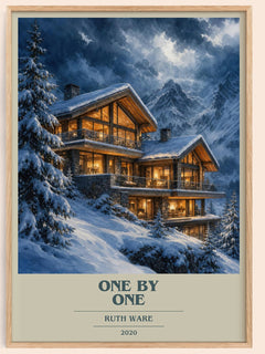 One by One book cover book poster by Ruth Ware – framed literary art print
