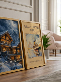 One by One watercolour print framed by window – literary home decor
