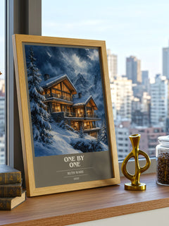 One by One book cover print framed by window – literary home decor