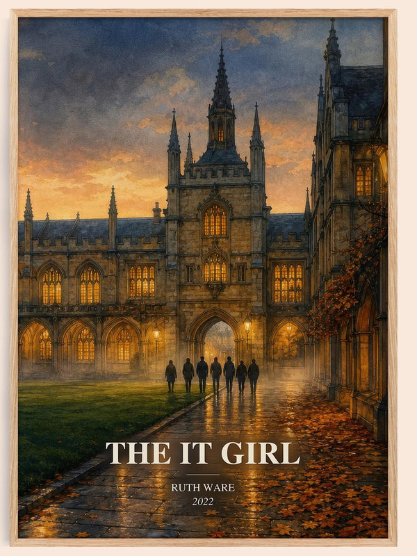 The It Girl watercolour book poster by Ruth Ware – framed literary art print