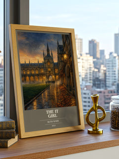 The It Girl book cover print framed by window – literary home decor