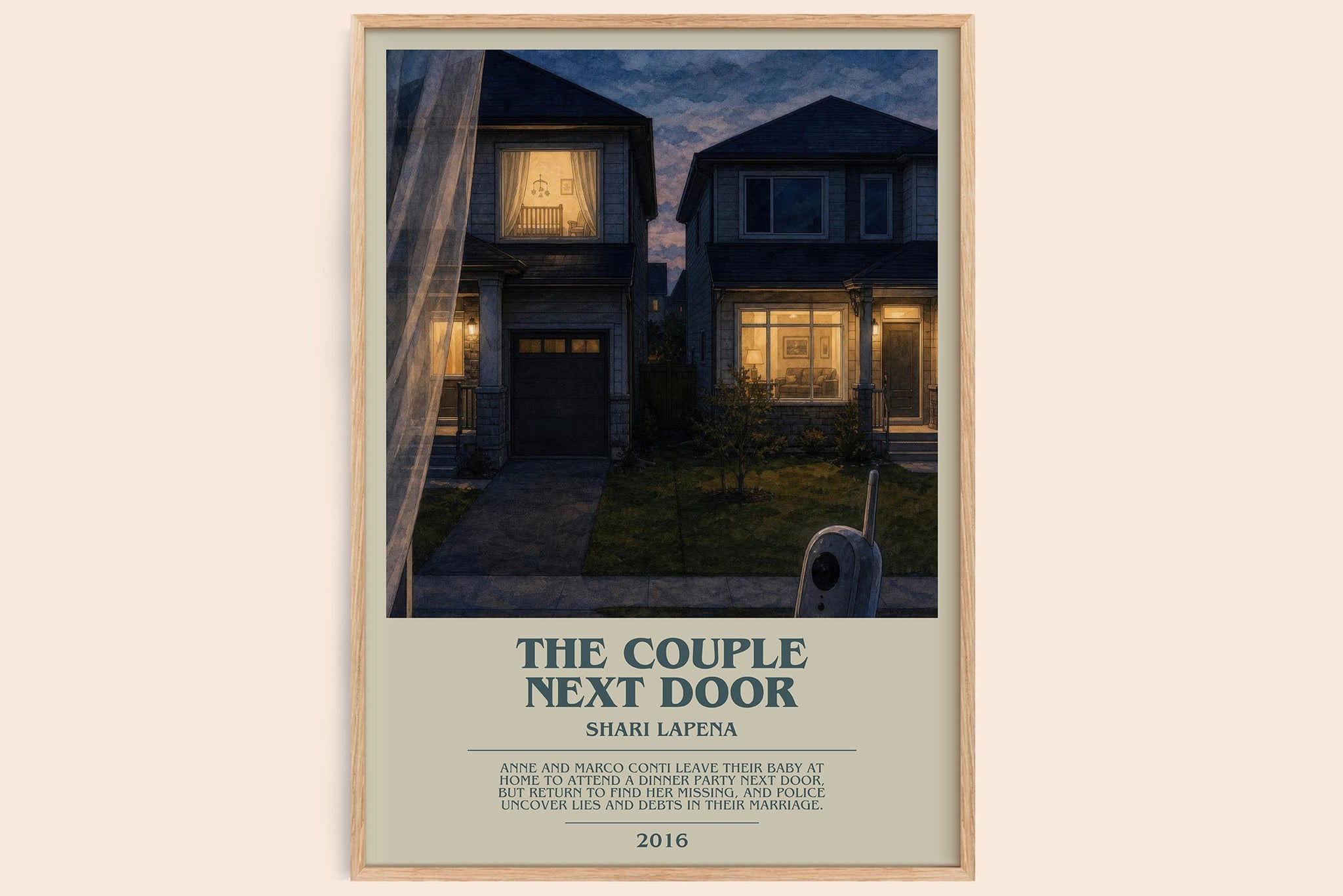 The Couple Next Door Bookish Wall Art by Shari Lapena