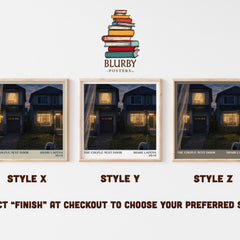 The Couple Next Door literary print in frame leaning in hallway – thriller wall art