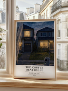 The Couple Next Door book cover poster colour and style options – Shari Lapena book art