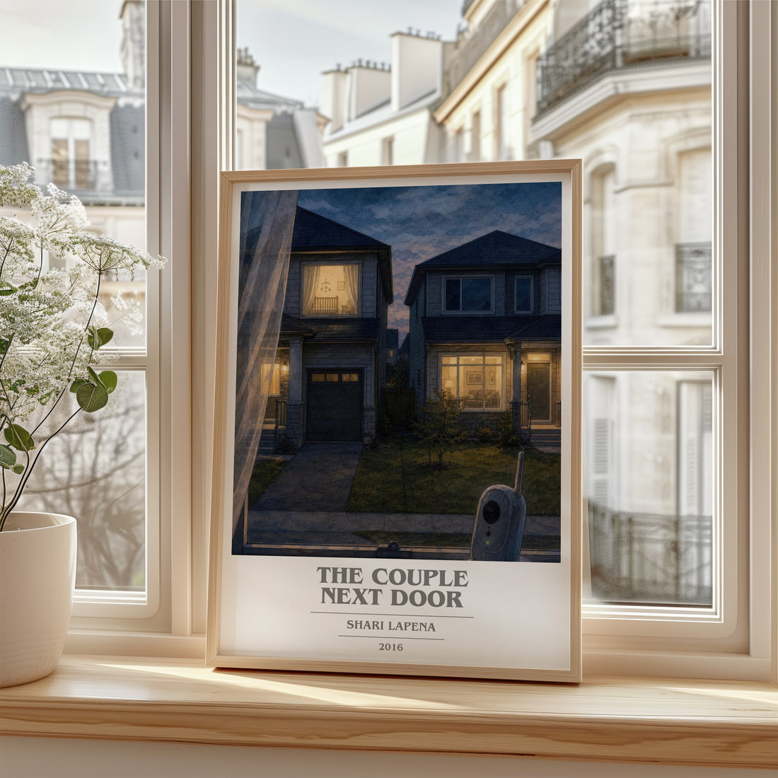 The Couple Next Door book cover poster colour and style options – Shari Lapena book art