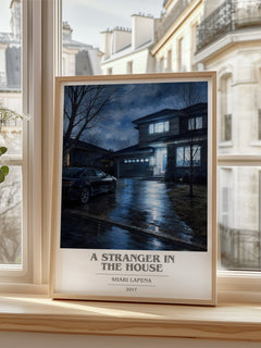 A Stranger in the House book cover poster colour and style options – Shari Lapena book art