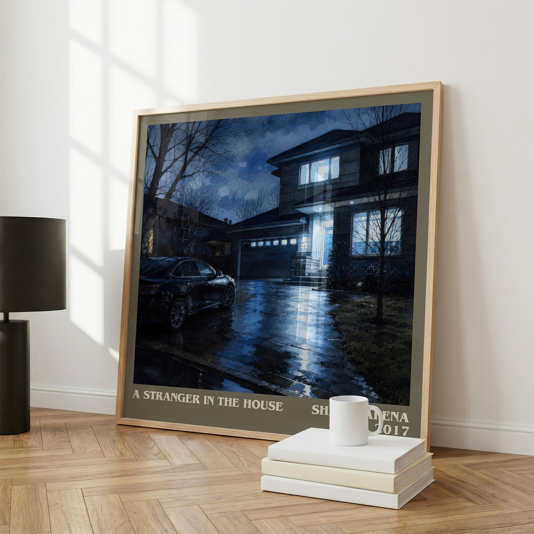A Stranger in the House literary print framed by window – literary home decor
