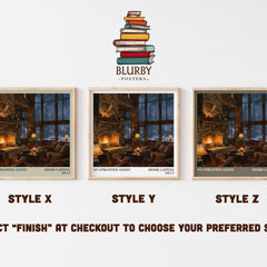 An Unwanted Guest literary print in frame leaning in hallway – thriller wall art