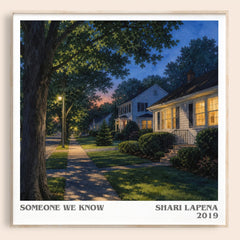 Someone We Know literary book poster by Shari Lapena – framed literary art print