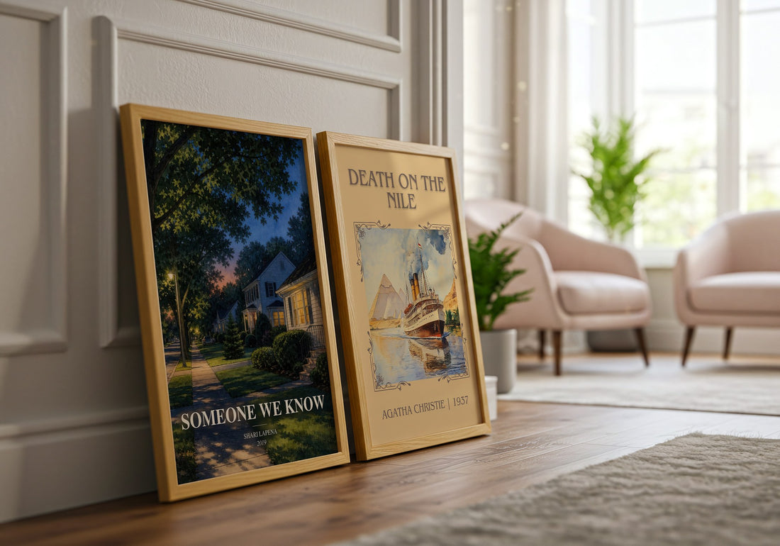 Someone We Know watercolour print framed by window – literary home decor