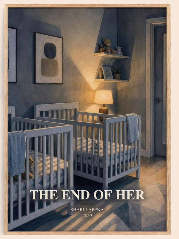 The End of Her watercolour book poster by Shari Lapena – framed literary art print