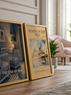 The End of Her watercolour print framed by window – literary home decor
