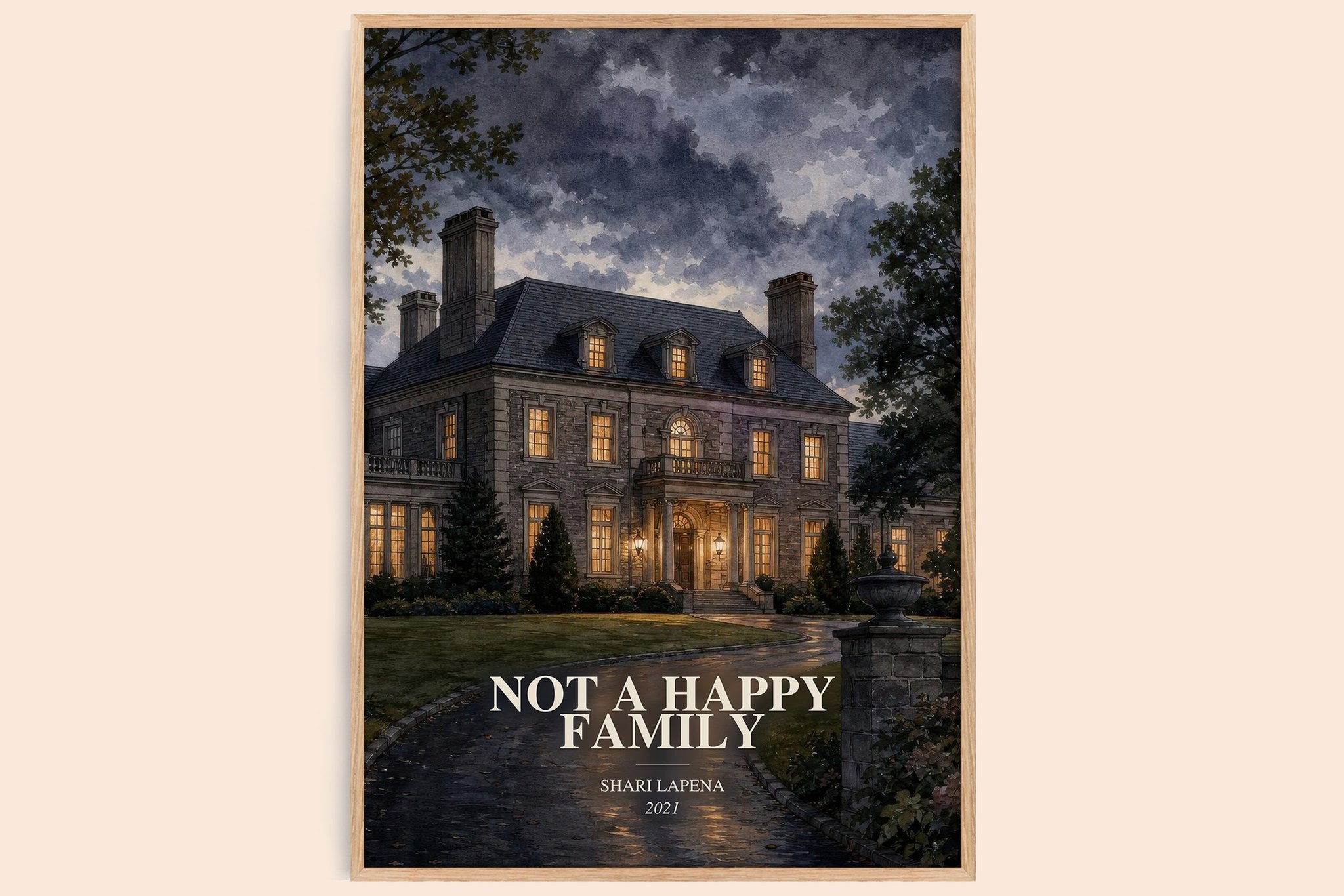 Not a Happy Family Book Watercolour Illustration by Shari Lapena