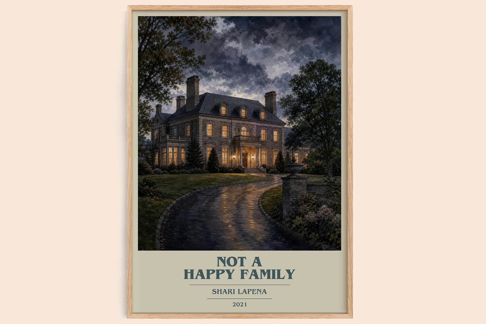 Not a Happy Family Book Cover Poster by Shari Lapena