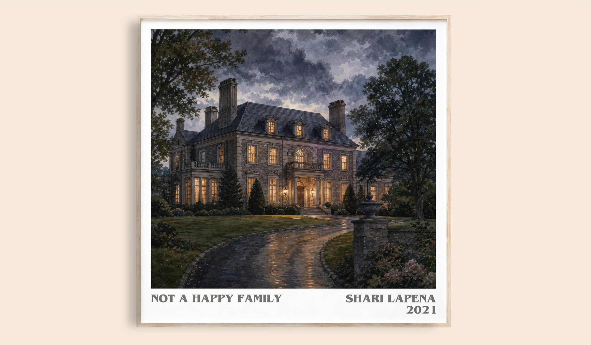 Not a Happy Family Literary Art Print by Shari Lapena