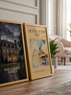 Not a Happy Family watercolour print framed by window – literary home decor
