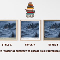 The Hunting Party literary print in frame leaning in hallway – thriller wall art