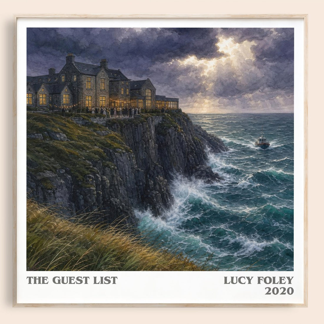 The Guest List literary book poster by Lucy Foley – framed literary art print
