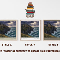 The Guest List literary print in frame leaning in hallway – thriller wall art