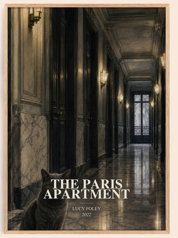 The Paris Apartment watercolour book poster by Lucy Foley – framed literary art print