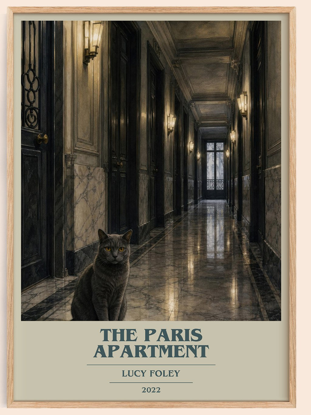 The Paris Apartment book cover book poster by Lucy Foley – framed literary art print