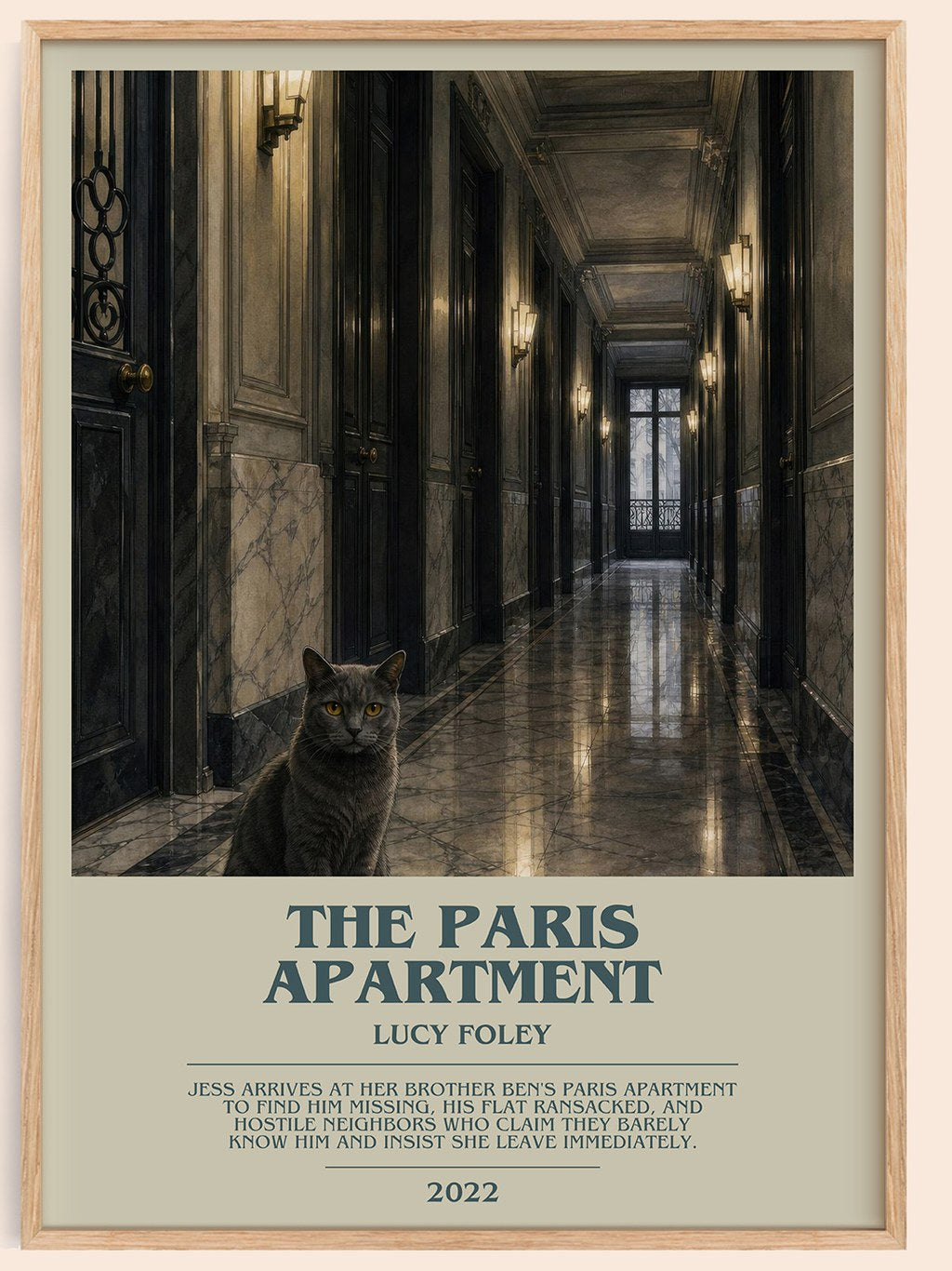 The Paris Apartment bookish book poster by Lucy Foley – framed literary art print