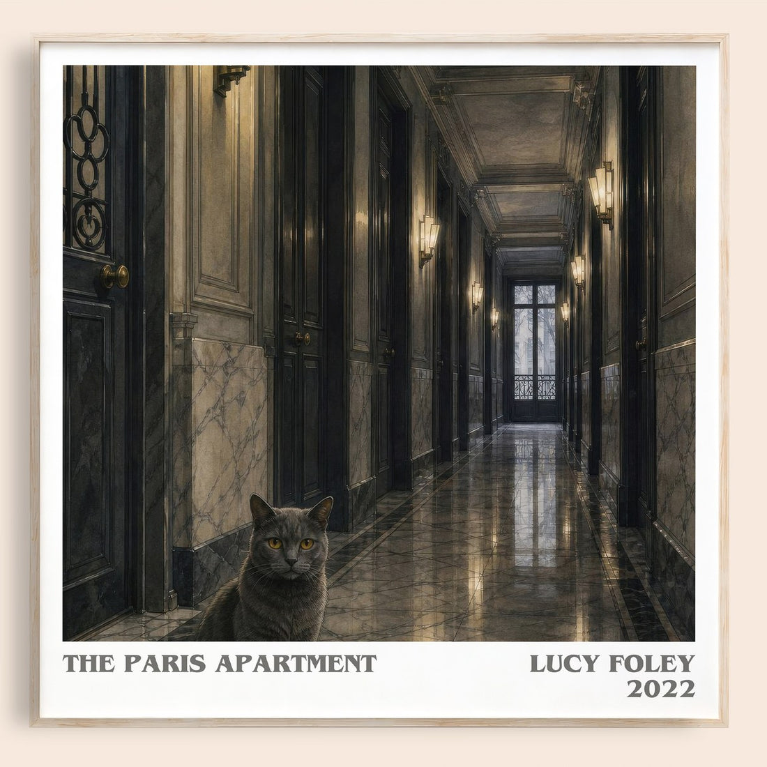 The Paris Apartment literary book poster by Lucy Foley – framed literary art print