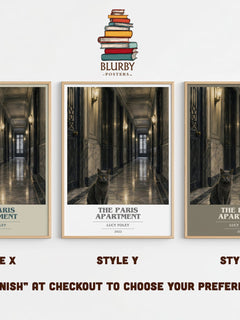 The Paris Apartment book cover print in frame leaning in hallway – thriller wall art