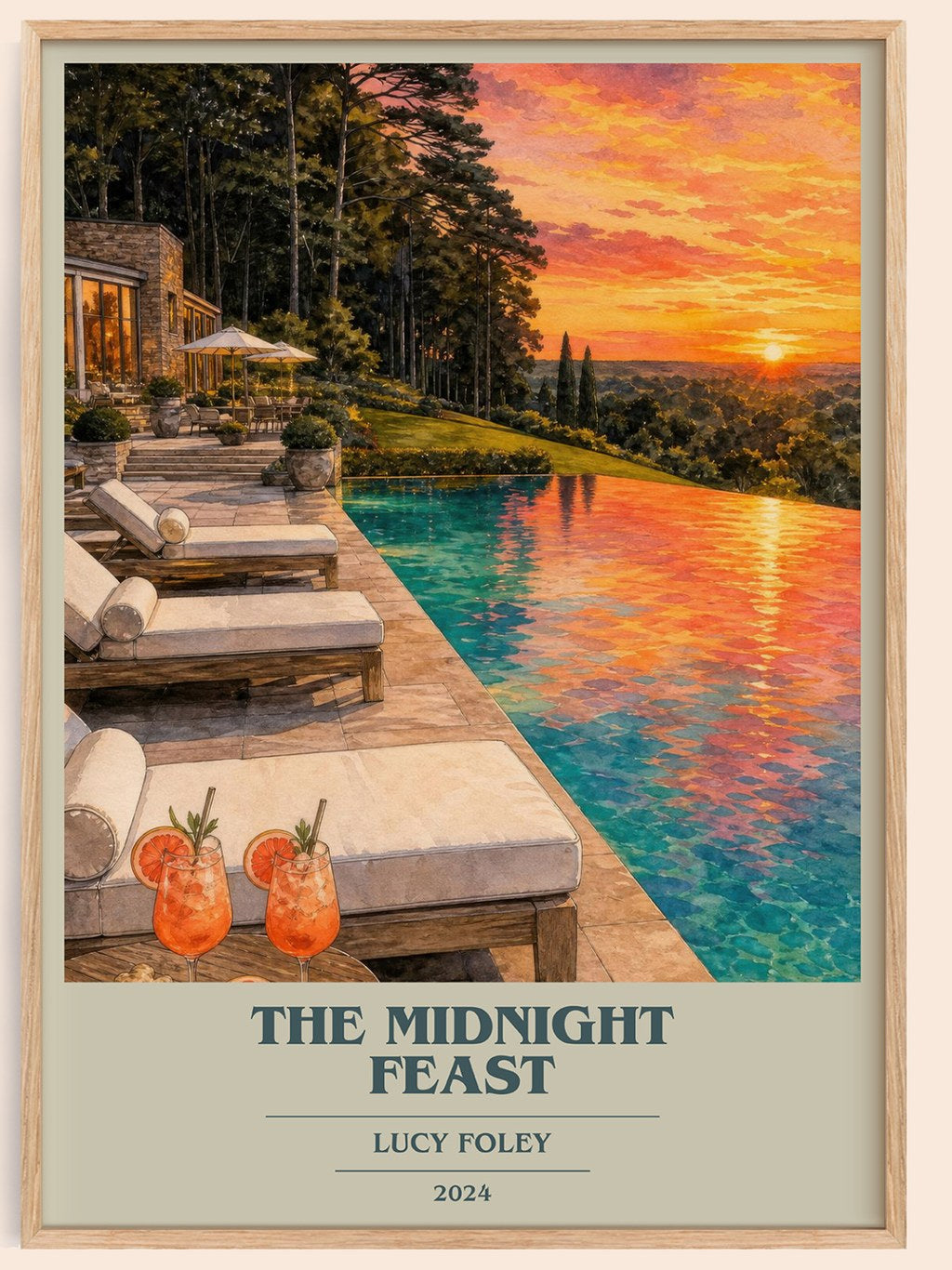 The Midnight Feast book cover book poster by Lucy Foley – framed literary art print