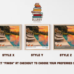 The Midnight Feast literary print in frame leaning in hallway – thriller wall art