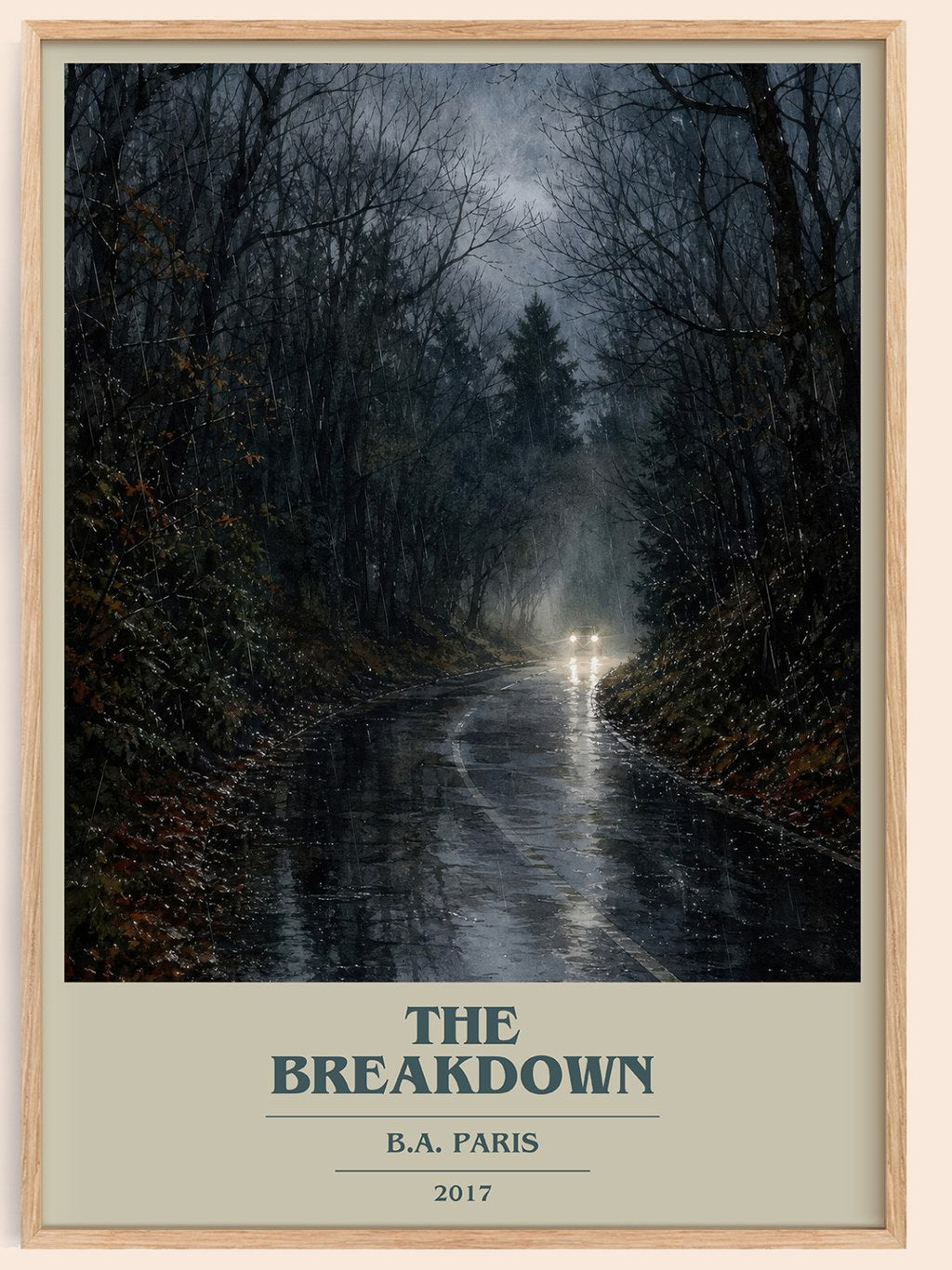 The Breakdown book cover book poster by B.A. Paris – framed literary art print