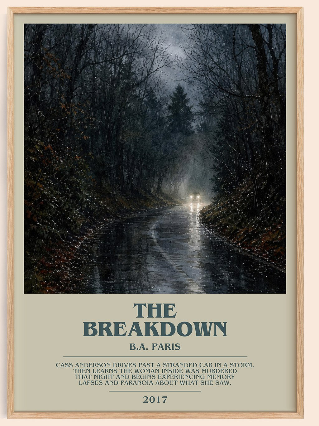 The Breakdown bookish book poster by B.A. Paris – framed literary art print