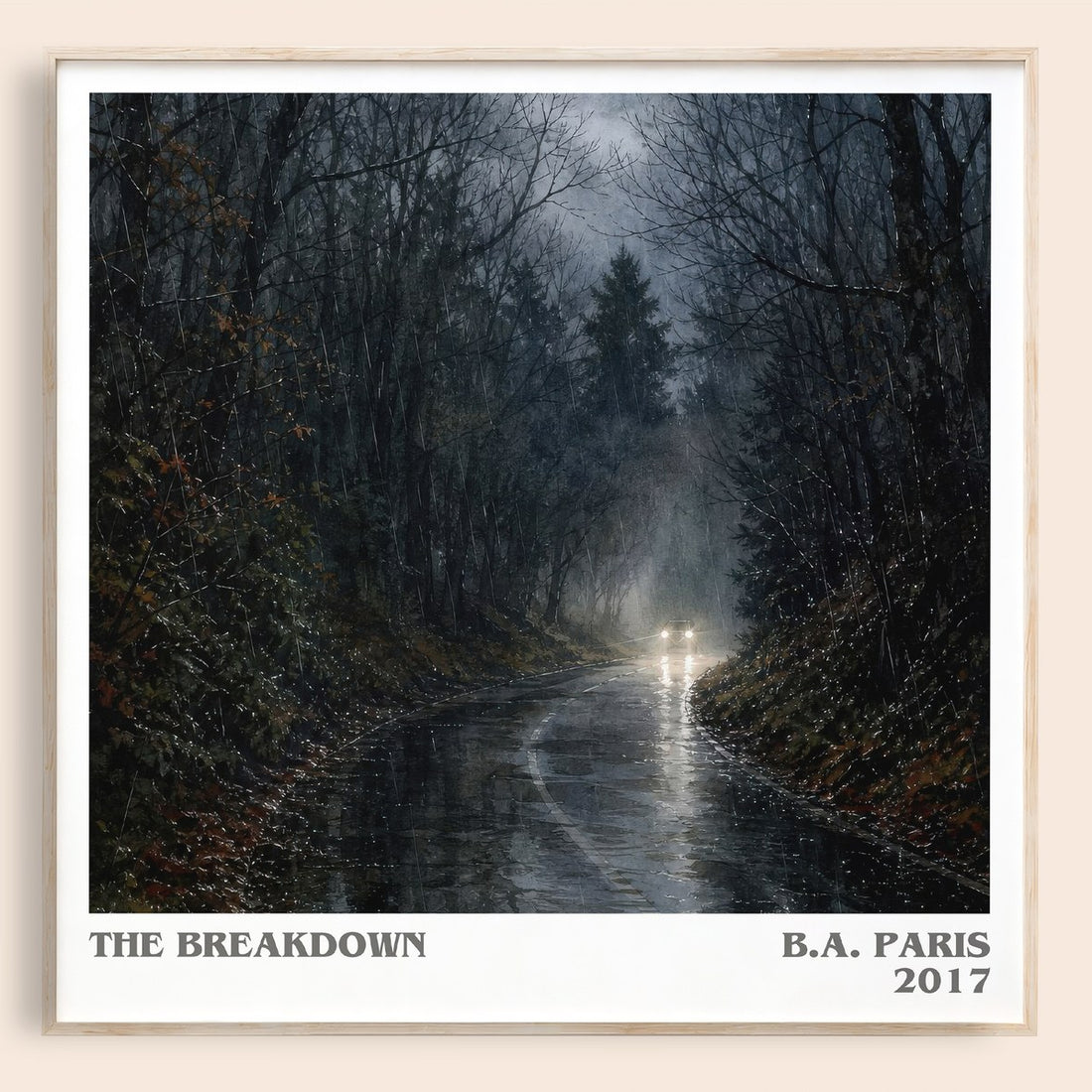 The Breakdown literary book poster by B.A. Paris – framed literary art print