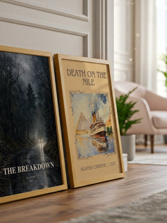 The Breakdown watercolour print framed by window – literary home decor