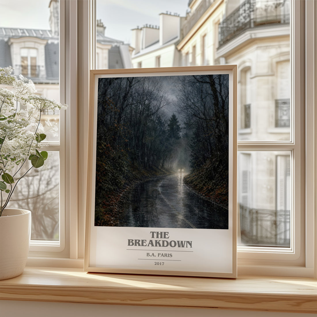 The Breakdown book cover poster colour and style options – B.A. Paris book art