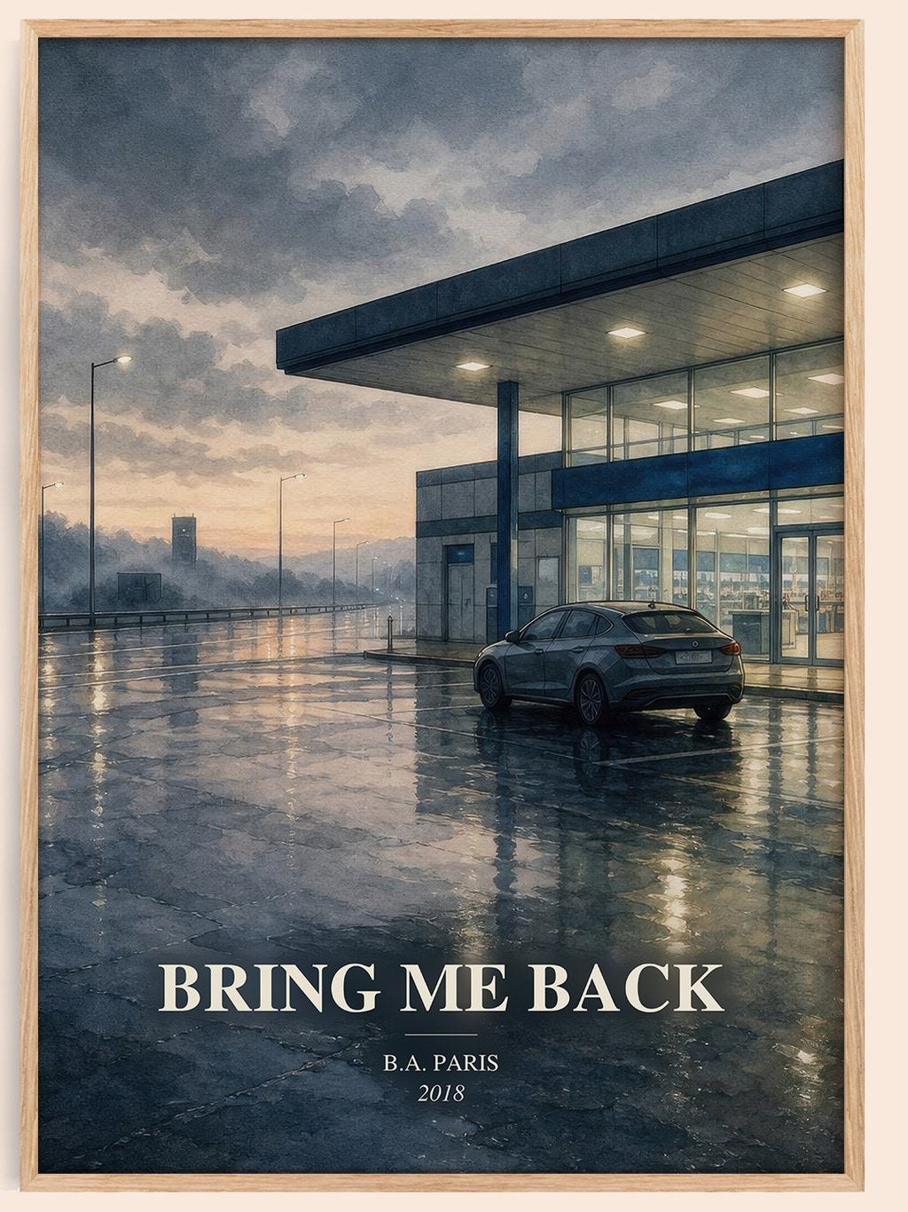 Bring Me Back watercolour book poster by B.A. Paris – framed literary art print