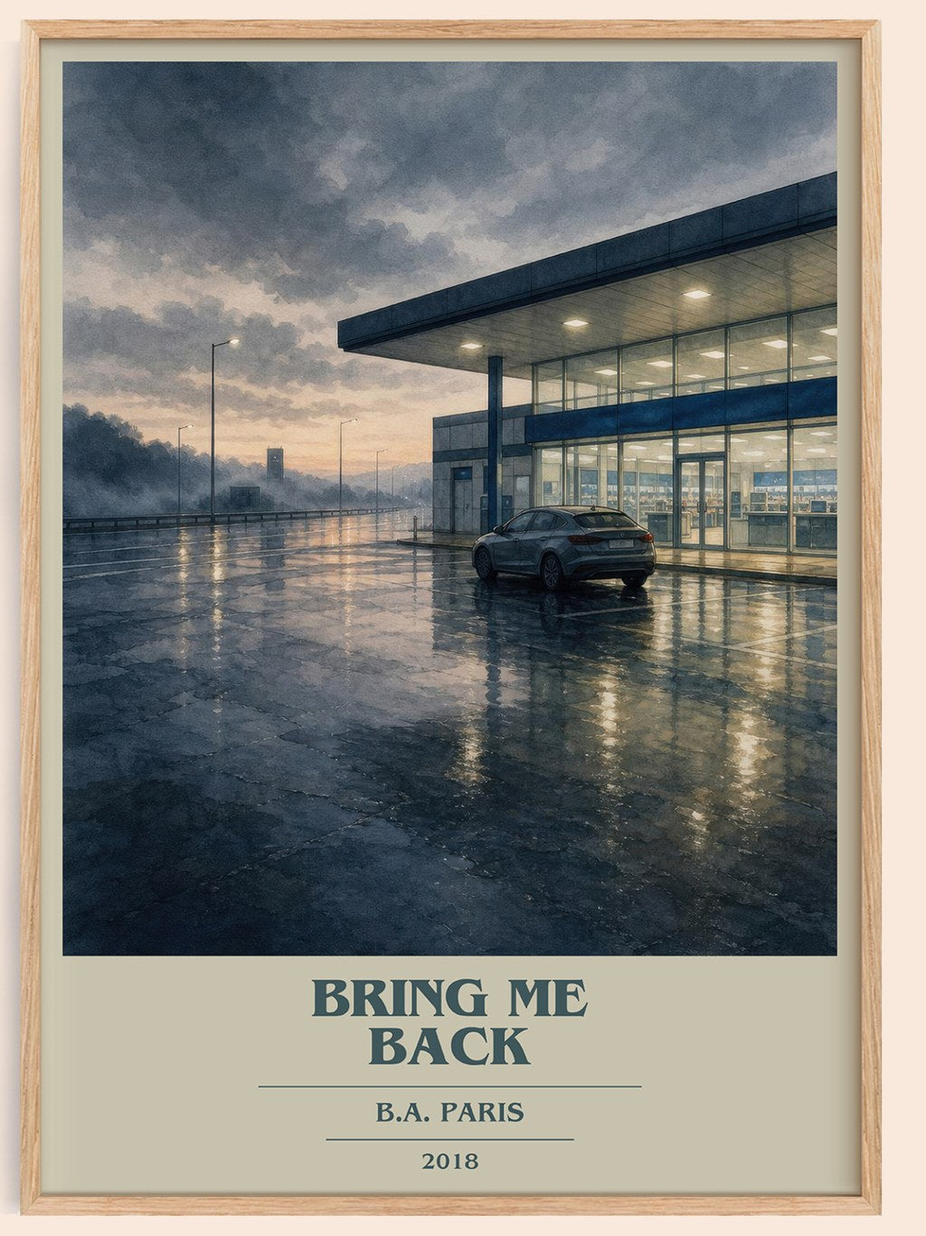 Bring Me Back book cover book poster by B.A. Paris – framed literary art print