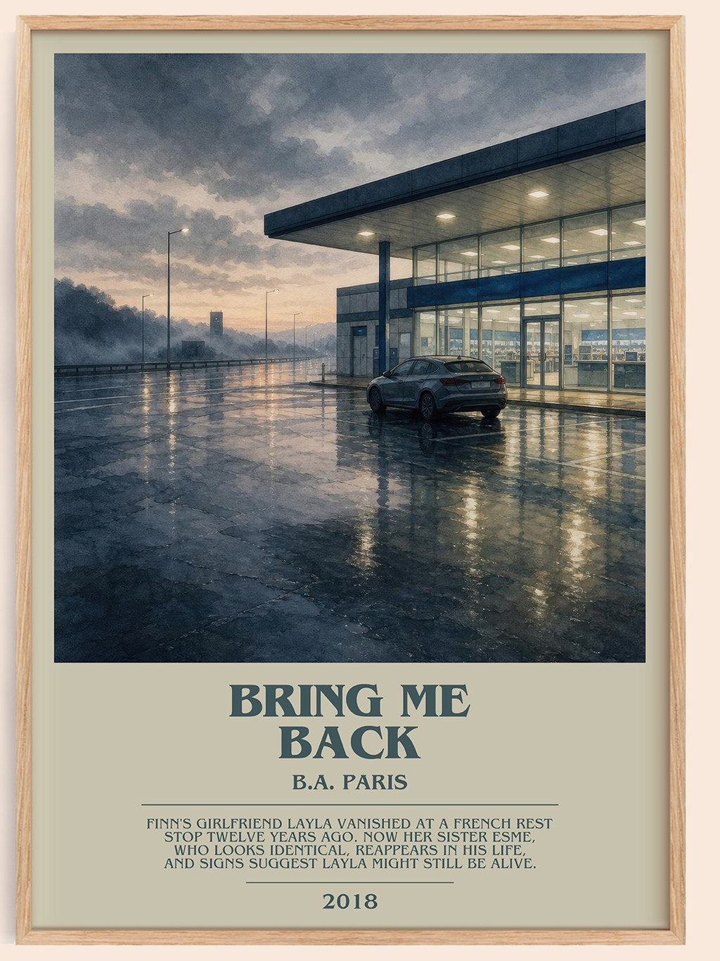 Bring Me Back bookish book poster by B.A. Paris – framed literary art print