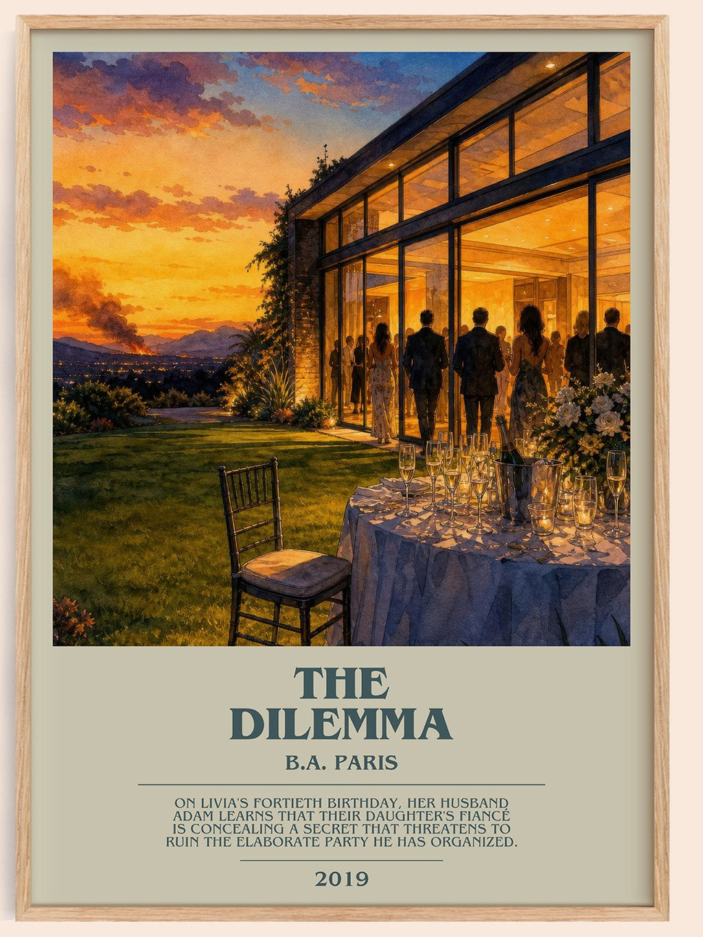 The Dilemma bookish book poster by B.A. Paris – framed literary art print