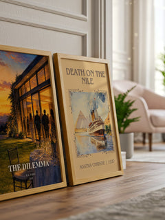 The Dilemma watercolour print framed by window – literary home decor