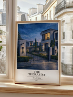 The Therapist book cover poster colour and style options – B.A. Paris book art