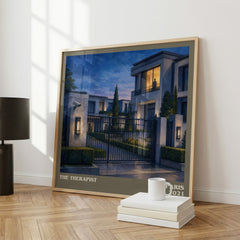 The Therapist literary print framed by window – literary home decor