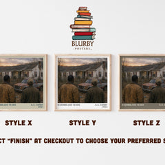Razorblade Tears literary print in frame leaning in hallway – crime wall art