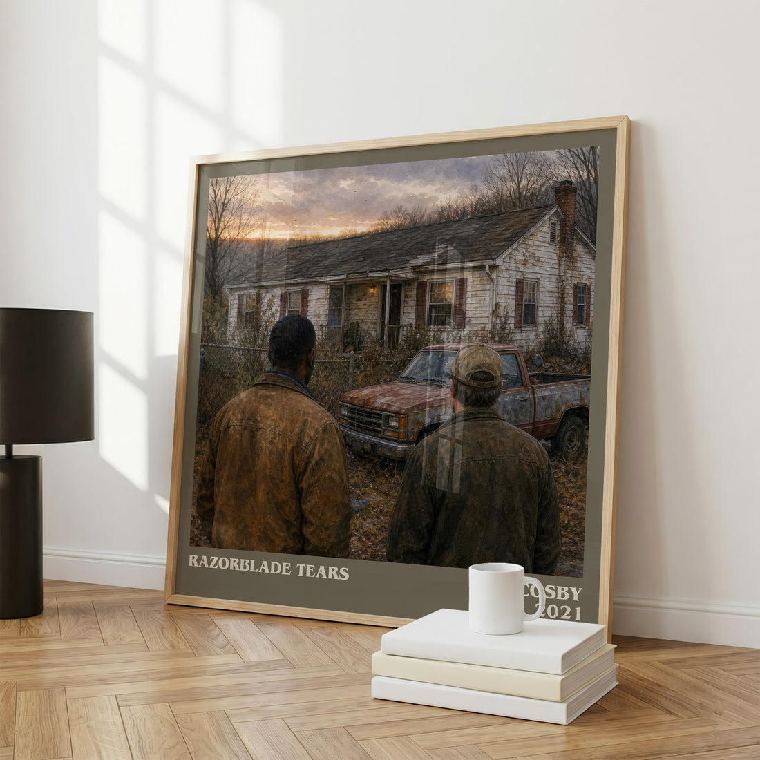Razorblade Tears literary print framed by window – literary home decor